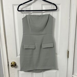 Elegant Gray Strapless Dress